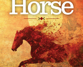 Book cover for "Straw Horse" by Terri Martin. Features a silhouette of a running horse against a textured background with a large sun. Subtitle reads "Book Two of the Kat Wilde U.P. Mysteries.
